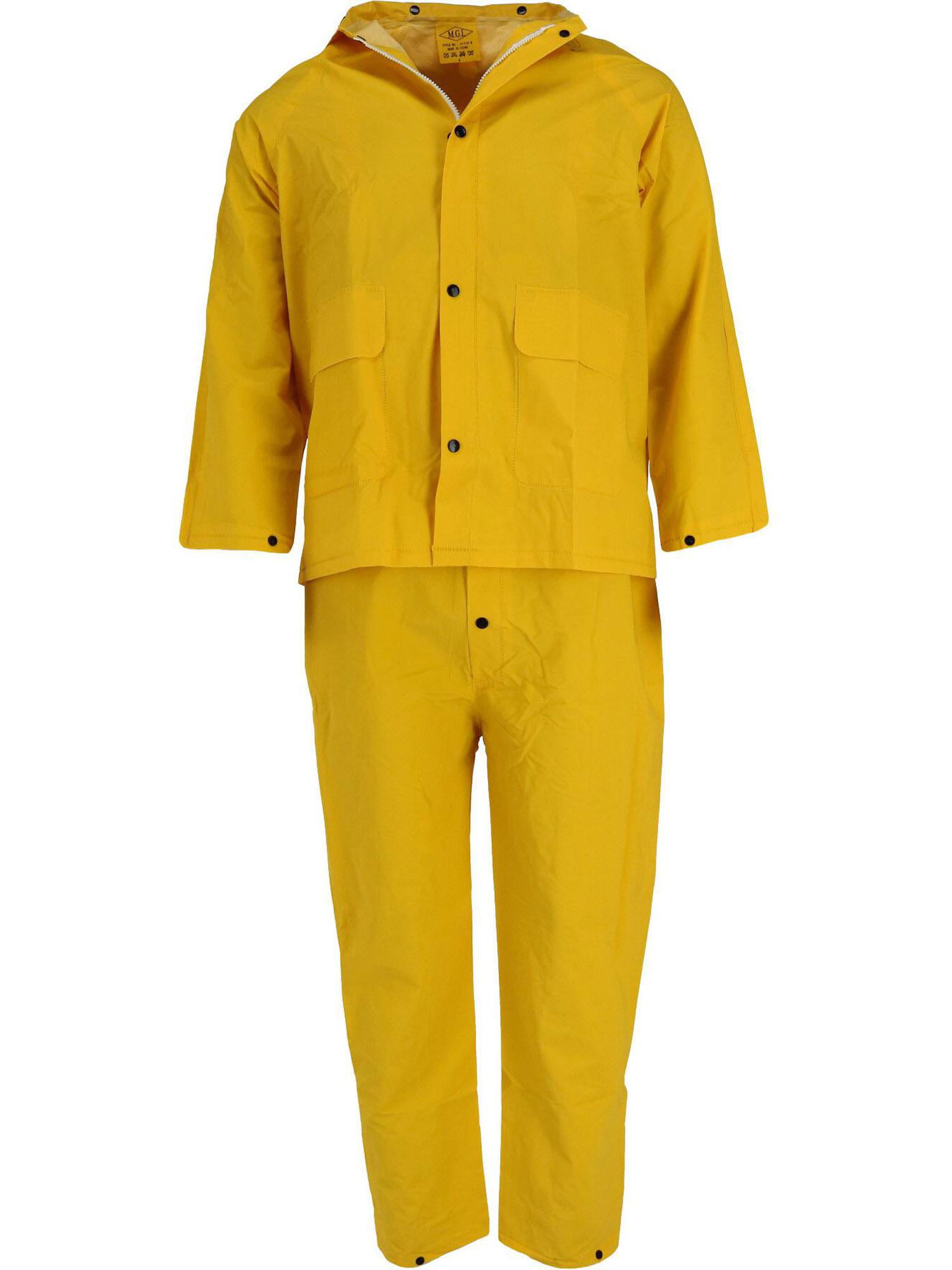 3XL Light Weight Yellow Rain Suit 3pc set- Pants & Hood Jacket 