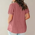 thumbnail image 6 of Babcutegg Womens Cotton Linen Shirts Summer Light Crew Neck Basic Tops Breathable Loose Fit Summer Spring Tee for Women Pink Size S, 6 of 7