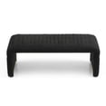 thumbnail image 2 of 47.2'' Width Modern Ottoman Bench, Upholstered Sherpa Fabric End of Bed Bench, Shoe Bench Footrest Entryway Bench Coffee Table for Living Room,Bedroom,Black, 2 of 3