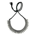 thumbnail image 2 of athizay Black Thin Thread Tribal Necklace with Earring oxidized silver metal beaded choker antique texture statement jewelry Set, 2 of 5