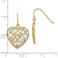 thumbnail image 4 of 14K Yellow & Rhodium Luxurious, Brilliant, Sculptural Polished 24 Mm 15.5 W/ Rh Filigree Cut-Out Heart Wire Earrings, 4 of 4