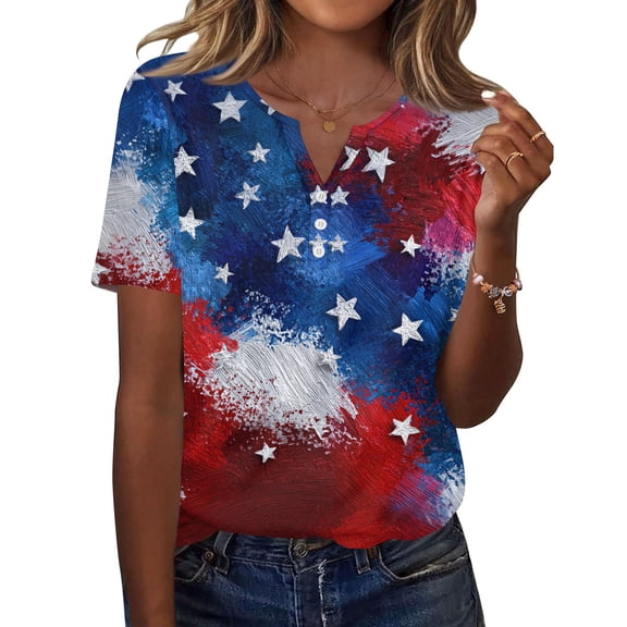 250th Anniversary USA Shirt Short Sleeve Shirts for Women Womens Tops T Sunflower Print Flag Blouse