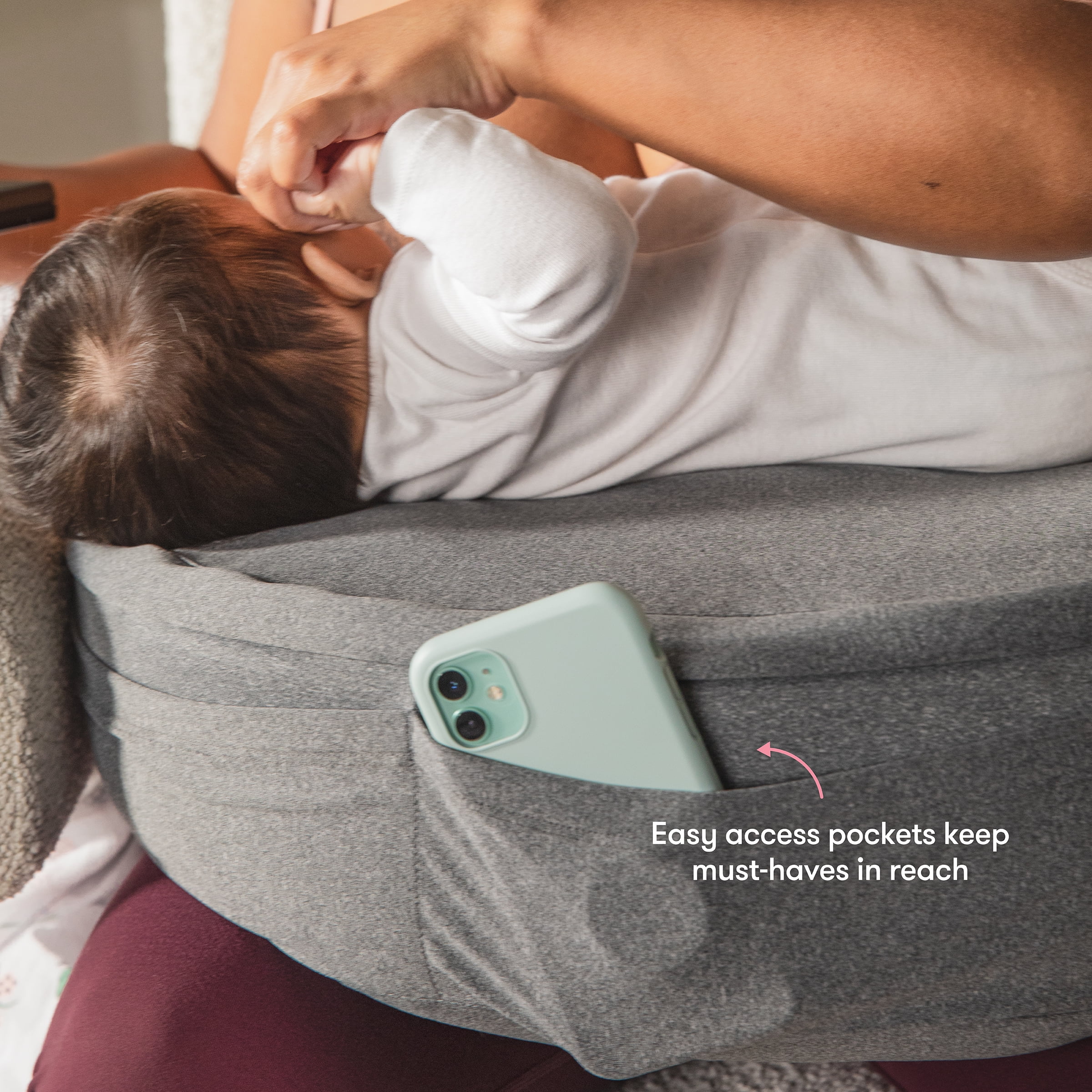 Frida Mom Adjustable Nursing Pillow for Breastfeeding and Postpartum Care, Gray
