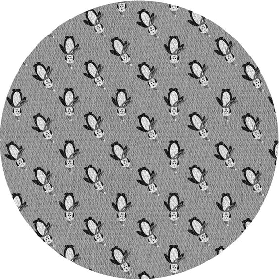 Ahgly Company Machine Washable Indoor Round Transitional Gray Cloud Gray Area Rugs, 3' Round