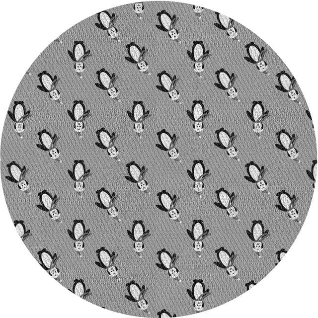 Ahgly Company Tapis Rond Lavable en Machine Intérieur Transitionnel Gris Nuage Gris, 4 Pieds Rond