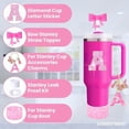 thumbnail image 2 of 6PCS Pink Stanley Cup Accessories Set, Initials Decorations for Stanley Cup 30oz 40oz, Includes Bow Straw Topper, Handle Charm, Letter Sticker, Silicone Boot, Spill Proof Stopper, 2 of 10