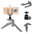 thumbnail image 2 of Mini Ball Head Screw Mount Swivel Bracket Adapter Tripod Stand Camera Flash(black)(1pcs, 2 of 4