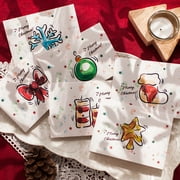 Qianli Cartes de Noël, 24 cartes et enveloppes Cartes de voeux joyeux Noël Coffret en vrac Cartes de voeux de vacances avec 6 motifs de Noël vintage