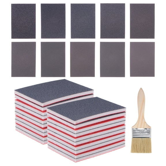 Uxcell 21 Pcs Sanding Blocks 180-2000 Grit 70 x 100mm Wet Dry Sanding Sponges for Furniture