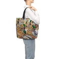 thumbnail image 2 of Lafuoo Mallard Ducks Pattern Single Shoulder Convenience Bag, Large Capacity Zippered Handbag for Shopping, Unisex-One Size, 2 of 7