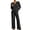 Black, variant on Two Piece Outfits for Women Long Sleeve V Neck Ribbed Knit Pullover Sweaters Wide Leg Trousers Casual Fall Loungewear Matching Suits Dressy Streetwear