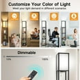 thumbnail image 2 of Floor Lamp with Shelves LED Modern Shelf Floor Lamp with USB Ports Power Outlet Color Temperature Storage Display Wood Column Standing Tall Lamp for Living Room Bedroom Off, 2 of 8