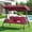 Red, variant on Arlopu 3 Seat Patio Swing Chair with Adjustable Canopy, 2-in-1 Convertible Swing Bed, Heavy Duty Swings with Thickened Cushions, Pillows & Cup Holders for Backyard, Porch, Garden,Red
