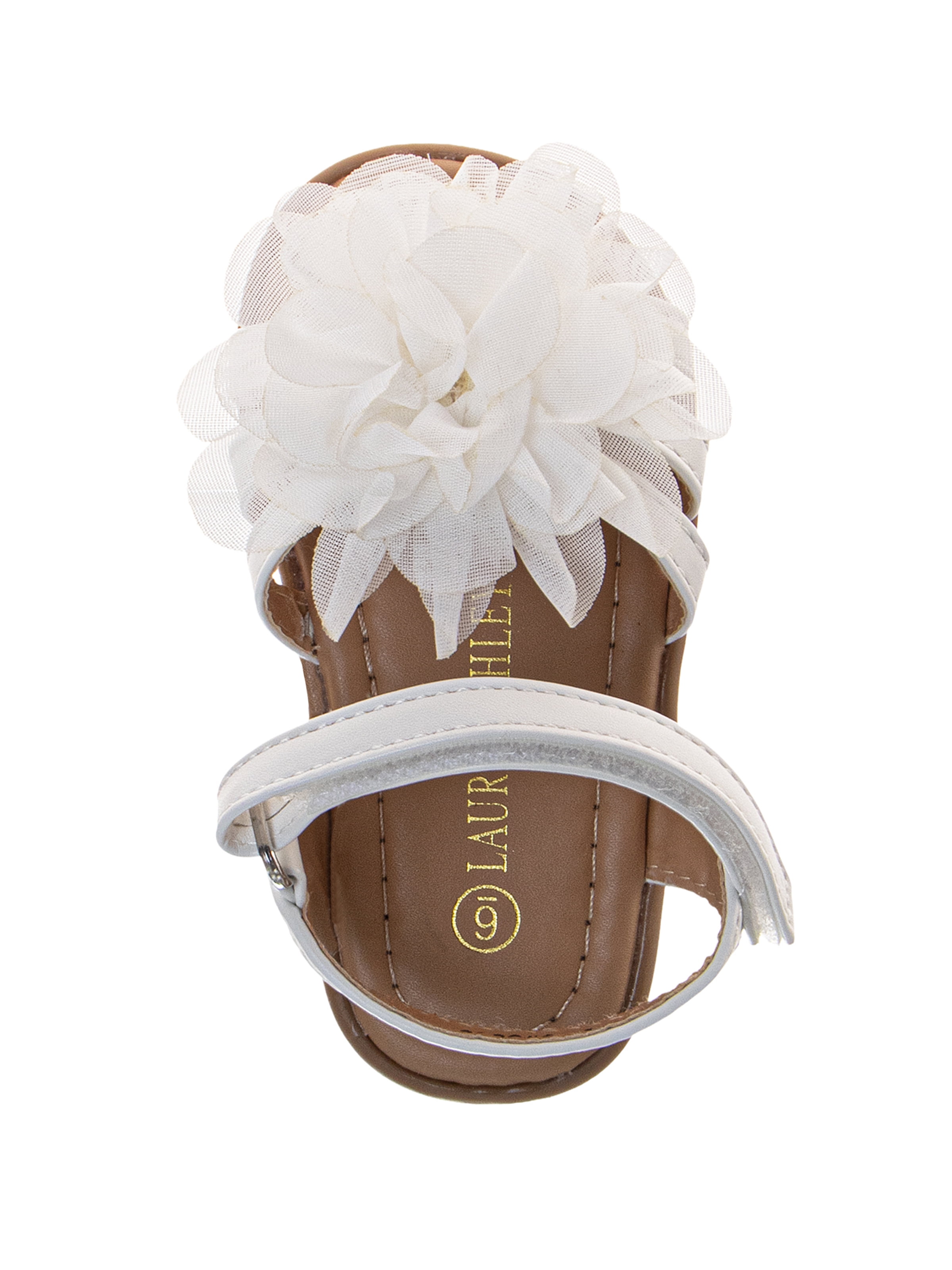 Laura Ashley Toddler and Little Girls Tulle Flower Sandals