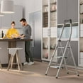 thumbnail image 3 of Hailo Folding Step Stool, 3 Step Ladder with Tray, K100, Silver, 3 of 8