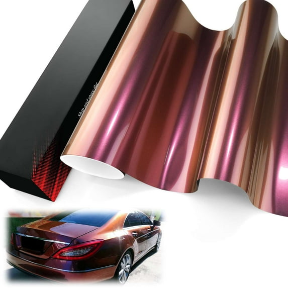 PET Liner Vinyl Super Gloss Metallic Burgundy Automotive Wrap Car Vehicle Bubble Free Air Release