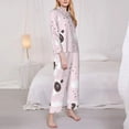 thumbnail image 4 of Junzan Cute Panda Print Womens Pajama Sets,Long Sleeve Button Down For Women Pjs 2 Piece, 4 of 9