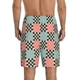thumbnail image 4 of Lsque Colorful Checkered Mens Sleep Pajama Shorts,Short Pajama Pants, Cotton Ultra-Soft Knit-Small, 4 of 9