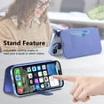 thumbnail image 4 of ELEHOLD for iPhone 16 Plus Case,Compatible with Mag Safe Accessories, Luxury Business 2 in 1 Detachable Flip Walle PU Leather Clear Soft TPU Back Folio Case+Camera Lens Protector,Blue, 4 of 10