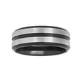 thumbnail image 3 of Men’s Stainless Steel 8mm Two-Tone Black Wedding Band - Mens Ring, 3 of 3