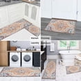 thumbnail image 6 of 2 Piece Bohemian Light Pink Carpet Rug Kitchen Rug Set, Decor Kitchen Rugs, Absorbent Non-Slip Washable Floor Mats, Home Indoor Runner Rugs 17"x47"+17"x30", 6 of 7