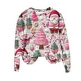thumbnail image 6 of Craaazy Women's Christmas Print Long Sleeve Shirt Casual Round Neck Tops Gifts, 6 of 8