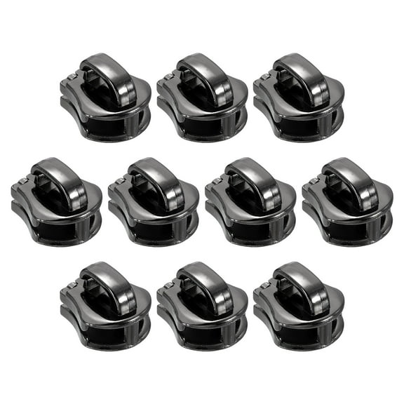 10 Pack Zipper Sliders, #10 Zipper Pull Replacement for Sewing Bags Coats Jackets, Dark Gray