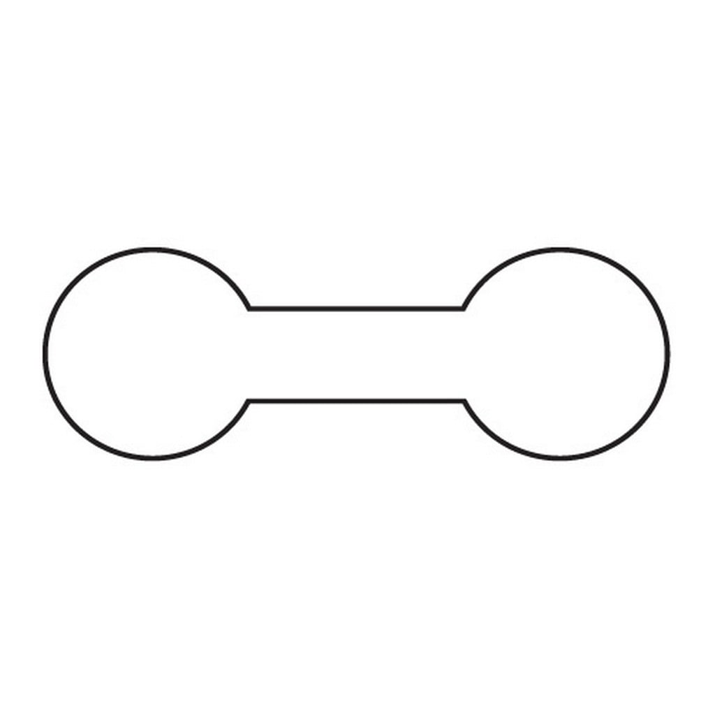 Merchandise Tags - Barbell Shape White 7/16