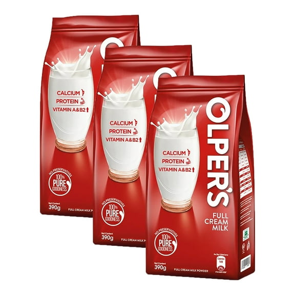 Olper's Full Cream Milk Powder 390g (13.75Oz) | Pack of 3 | Richness of Milk | Makes Creamy Drinks, Baking & More