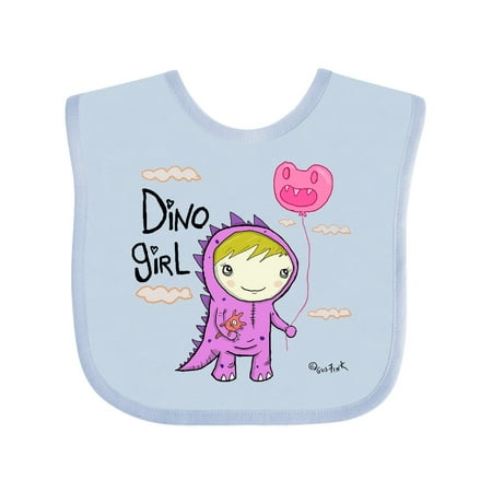 

Inktastic Dino Girl Blonde Hair Gift Baby Girl Bib