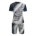 thumbnail image 2 of MAWCLOS Pyjama pour Hommes Deux Pièces Ensemble de Maison Manches Courtes Taille Élastique Rue 2 Pcs Survêtement 4 2TG, 2 of 4
