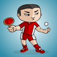 thumbnail image 2 of Ping Pong Player Wall Decal Mural by Wallmonkeys Peel and Stick Graphic (48 in H x 48 in W) WM76361, 2 of 4