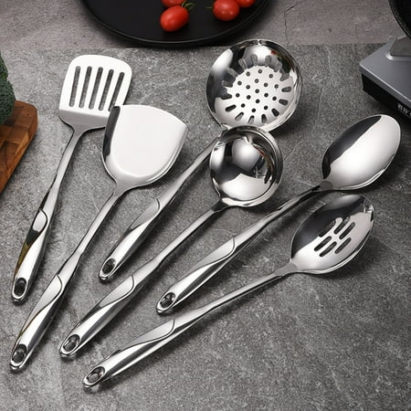 

sunsanly Stainless Steel Kitchen Utensil Frying Shovel Porridge Spoon Meat Fork Cooking Tools Stainless Steel Kitchenware Easy to Clean Kitchen Gadgets for Everyday Use