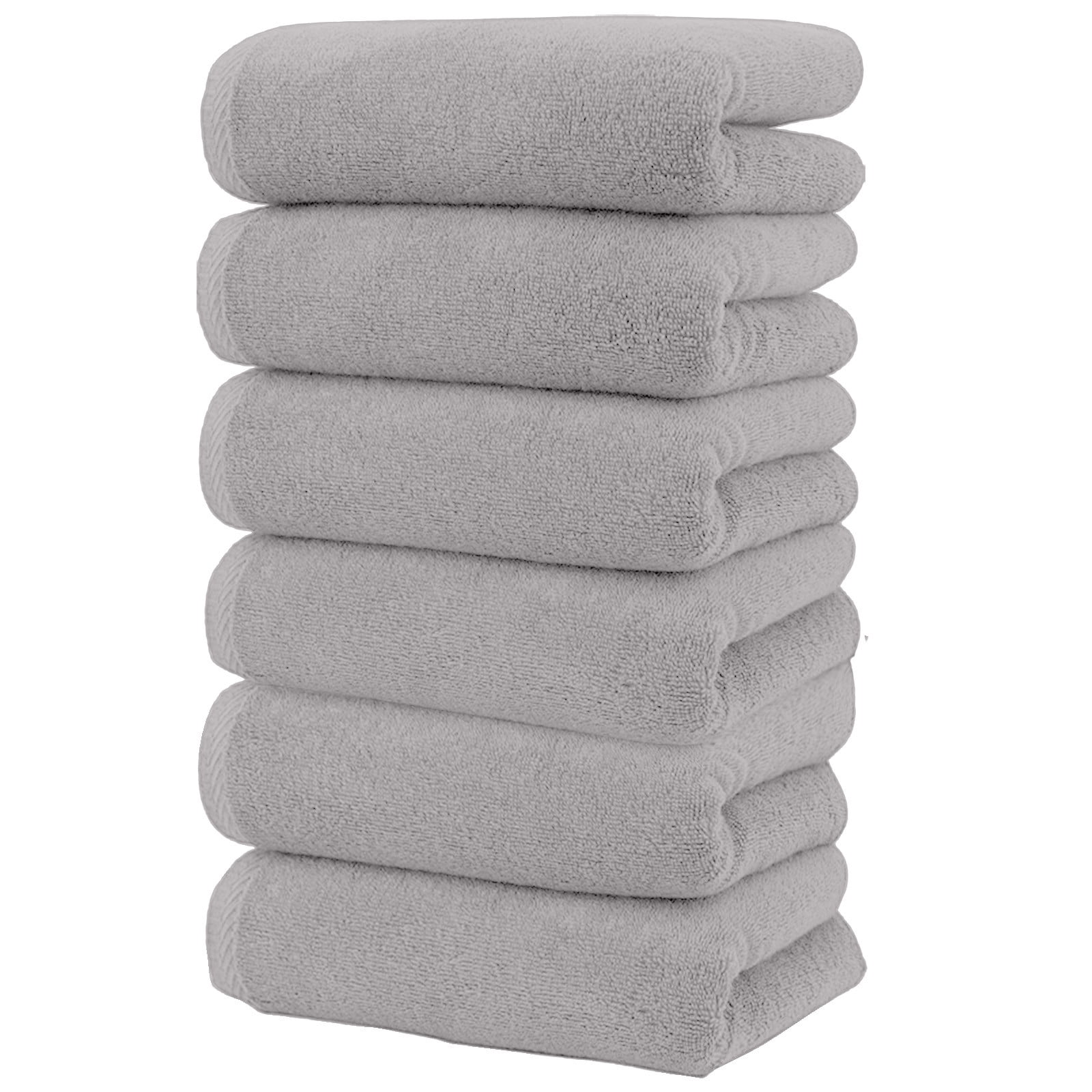 kchsji 6-Pack 100% Cotton Towels - Ultra Absorbent Soft Bath & Face Towels Set, Large Size 30x13in, Multipurpose for Bathroom, Gym, Travel