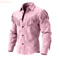 thumbnail image 2 of LYHaoo Boy's Western Shirts Halloween Fringes Long Sleeve Button Down Shirts Loose Fit Tops for Party(15-16 Years), 2 of 7