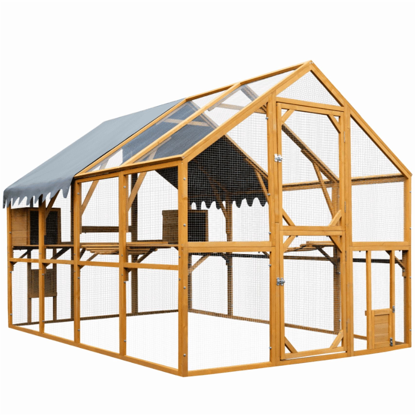 Outdoor Cat House – 110" Large Cat Enclosure Playpen with Platforms for Multiple Cats