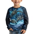thumbnail image 3 of Hienoo Boys Casual Long Sleeve T Shirt Turtle Print Pullover Crew Neck T-Shirt, Sizes 3-14, 3 of 4