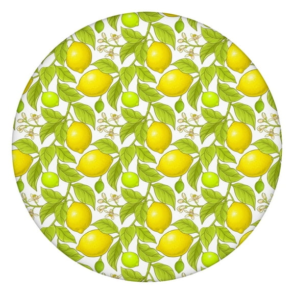 Yellow Lemon Tablecloth Fresh Fruit Print Cute Floral Summer Kitchen Decor for I Love Lemons Theme