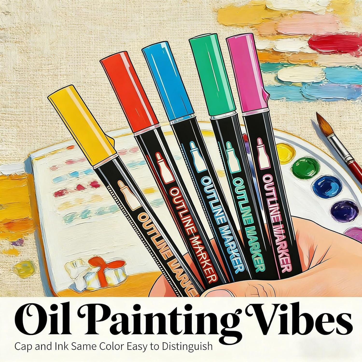 Dreamy Sparkle Dual-Line Contour Pen, Dreamy Sparkle Dual Line Contour Markers, Quick-Dry Self Outline Metallic Marker Pens For Drawing, Coloring &Diy Crafts (24 GEL)