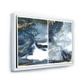 thumbnail image 3 of Designart 'Gold and Dark Blue Abstract Waves IV' Modern Framed Canvas Wall Art Print, 3 of 5