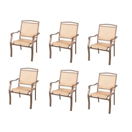Satin Sand Dune Dinner - Mainstays Sand Dune Outdoor Patio Dining Chairs, Set of 6