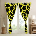 thumbnail image 4 of Erosebridal Cow Print Blackout Curtains Cute Farm Animal Curtains & Drapes, Black Yellow Curtains Highland Cattle Bull Skin Black Out Curtains, Hair Skin Window Drapes, 4 of 6
