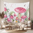 thumbnail image 2 of Mushroom Tapestry for Bedroom Wall Hanging Tapestry, Pink Butterfly Rustic Botanical Leaf Ceiling Backdrop Tapestries Poster Blanket Wall Decor for Teens Room Living Room Dorm 59" x 79", 2 of 8
