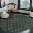 thumbnail image 2 of Garvee 4' Round Rug Machine Washable Modern Braided Printed Circle Rug Non Slip Low Pile Rug Home Decor, Black, 2 of 7