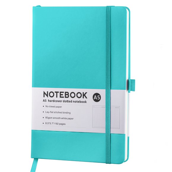 ZTTD Lined Journal Notebook, Green, 190 Pages, A5 Medium Size 5.7 in x 8.5 in - 100 GSM Thick Paper – Hardcover Journaling Notebook for Work, Office & Note Taking