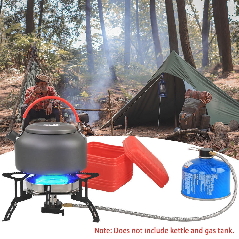 Xirurus 6000W Windproof Folding Camping Gas Stove – 50cm Hose, 3 Pot Carriers, Rapid Heat, Wind‑Shielded, Versatile Outdoor Cooking