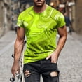 thumbnail image 4 of Camisas de Manga Larga para Hombres Blusa de Cuello Redondo de Impresión Cómoda, Camisa Casual de Poliéster para Uso Diario, de Fiesta Y de Primavera de Verano, 4 of 5
