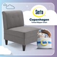thumbnail image 2 of Serta Copenhagen Tufted Slipper Chair, Polyester Woven Fabric, Sinuous Spring Cushion Seat Gray, 2 of 10