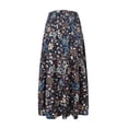 thumbnail image 5 of Fsqjgq Skirt for Women Tennis Trendy Casual Pleated Skirts Maxi Skirts for Women Summer Bohemian Lace Up Floral Print Flowy Long Skirt Female Loose Split Boho Skirt Linen Maxi Skirt Y2K Skirt M, 5 of 5