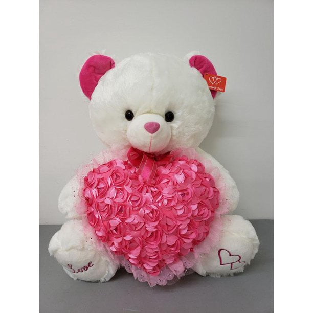 All occassions Your Special Plush Teddy Bear Gift for 7' Creamy & Pink w/heart 